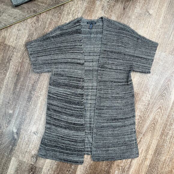 Eileen Fisher Sleek Tencel Knit Kimono Cardigan Short Sleeve Brown - Picture 1 of 5